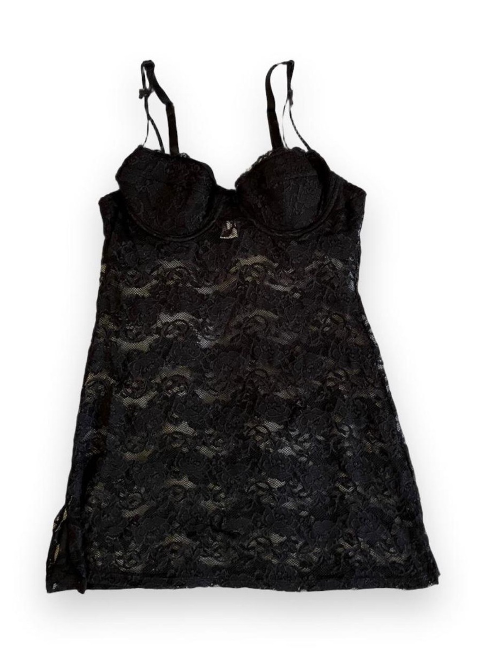 Rampage Black Lace Bustier Chemise
